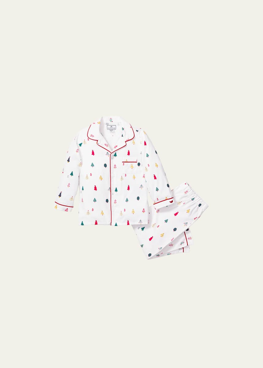 Petite Plume Kid's Merry Trees 2-Piece Pajama Set, Size 6M-14