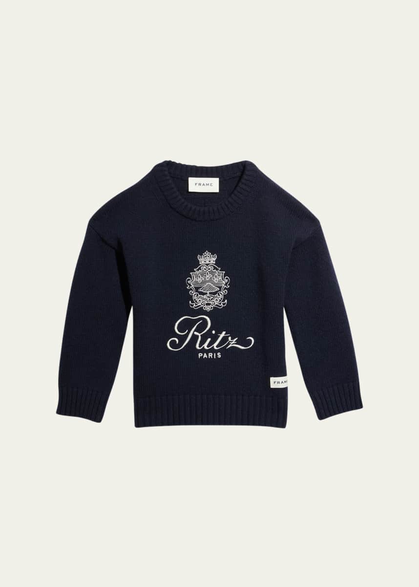 FRAME x Ritz Paris FRAME x Ritz Paris Kid's Cashmere Sweater, Size 6-12