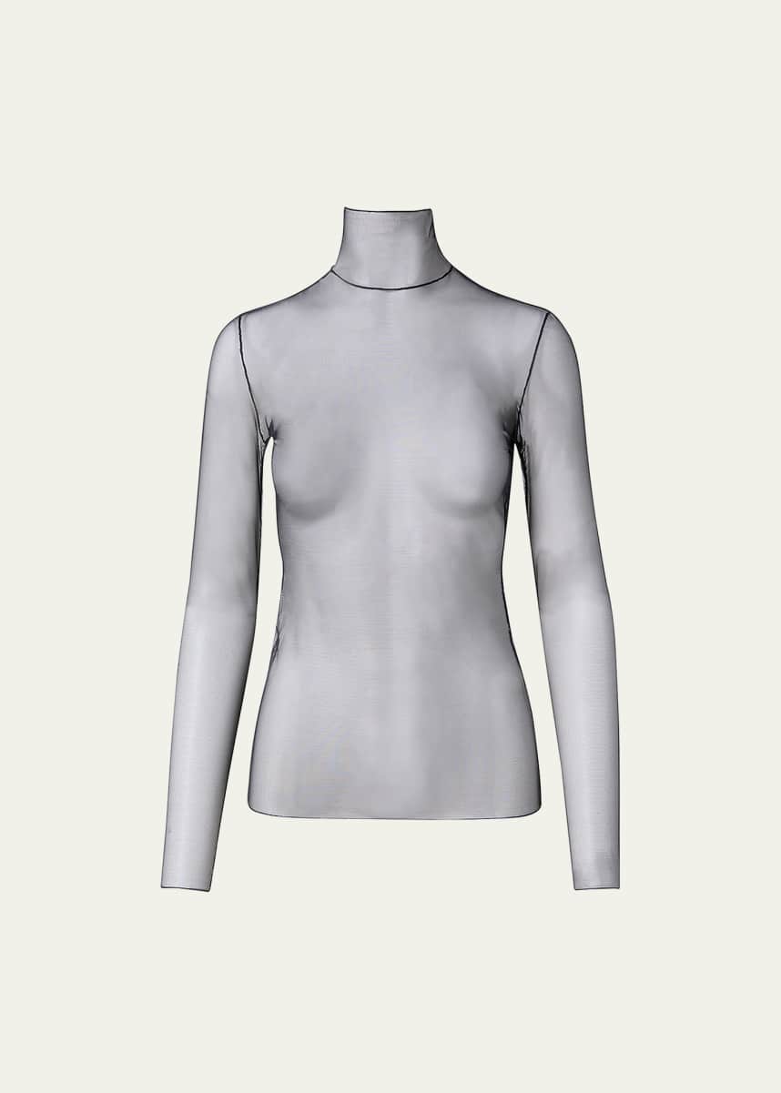 Akris Tulle High-Neck Top