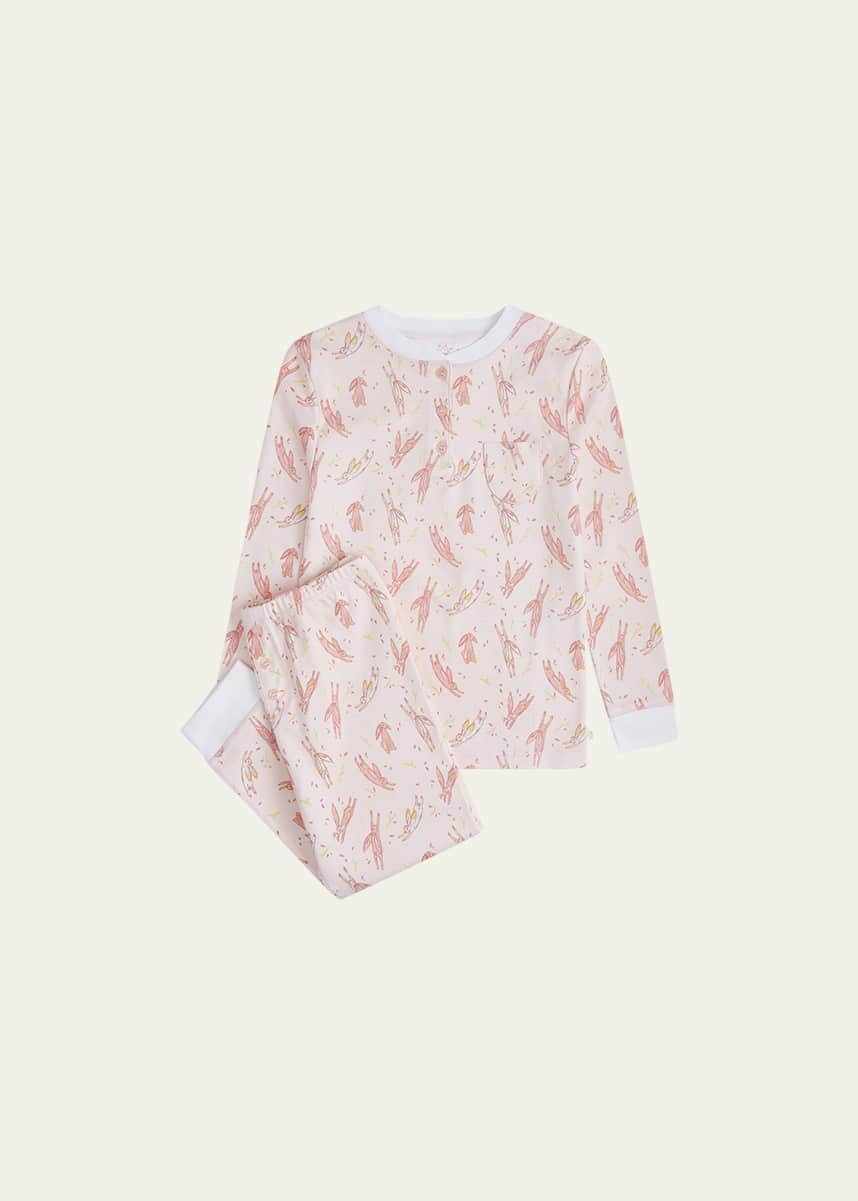 Marie Chantal Kid's Mini Little Bunny Pajama Set, Size 2-8