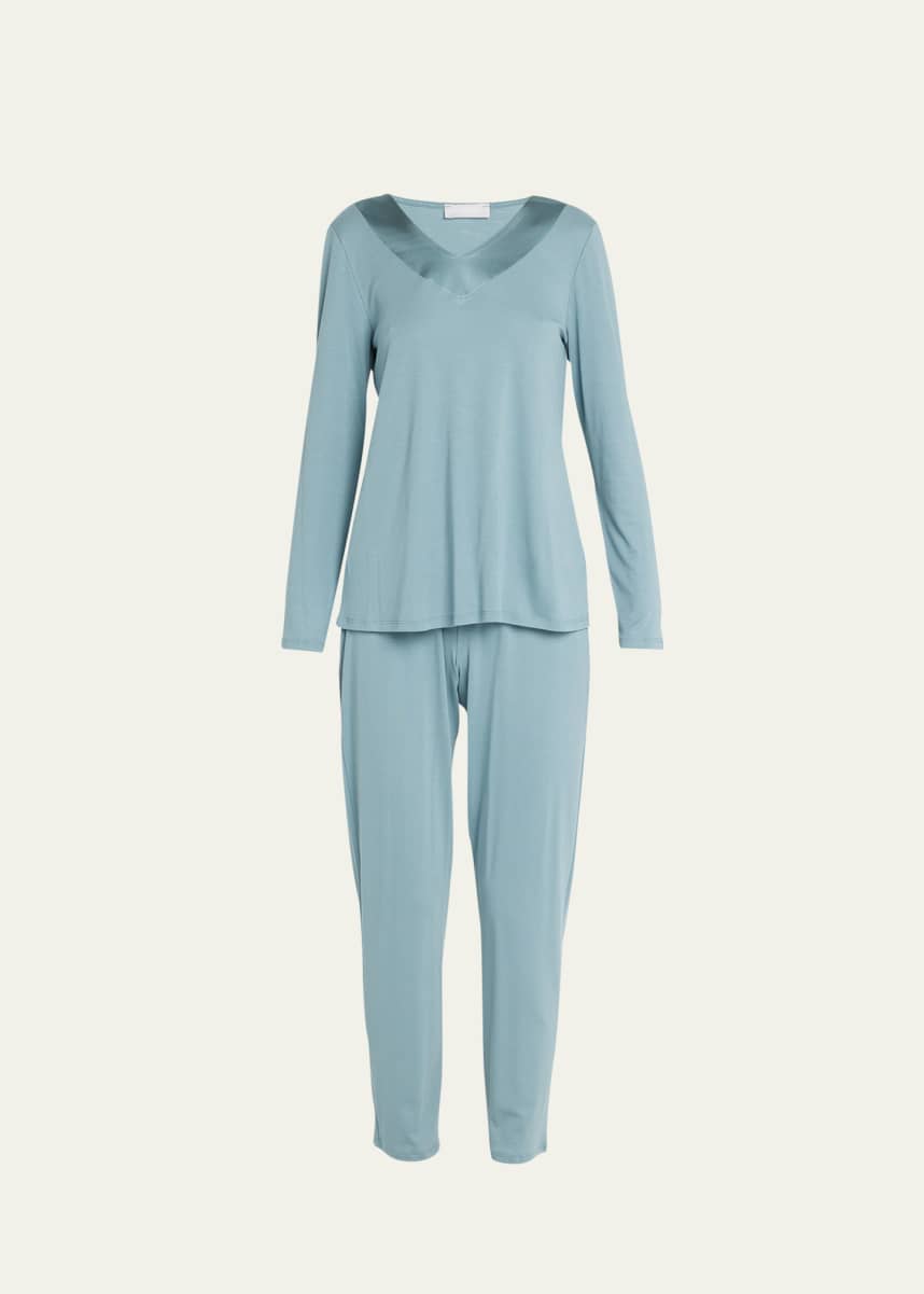 Hanro Mira Silk-Trim Cropped Pajama Set
