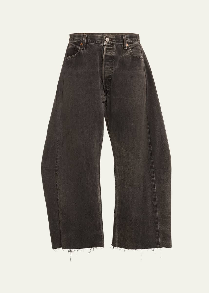 B SIDES Lasso Rework Cropped Wide-Leg Jeans