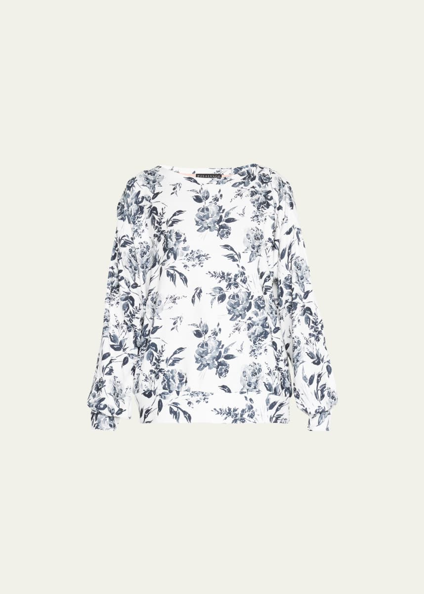 PJ Salvage Black Rose Floral-Print Crewneck Sweatshirt