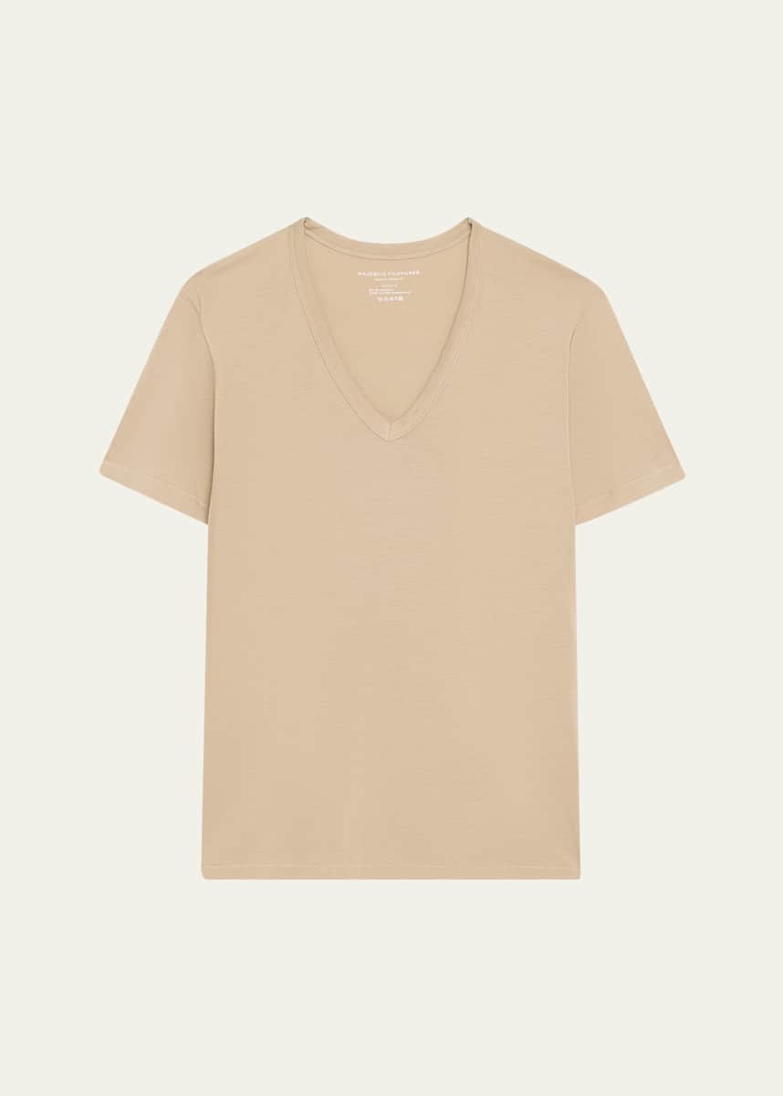 Majestic Relaxed Cotton V-Neck Tee