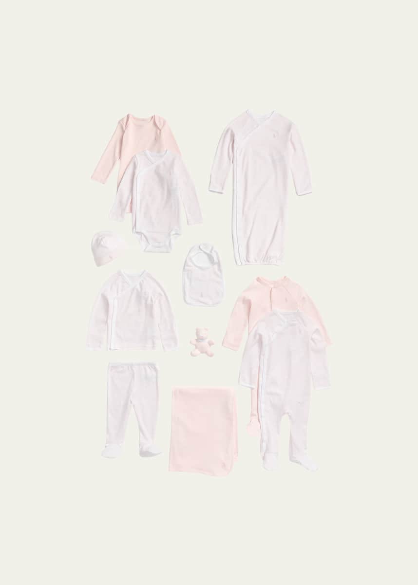 Ralph Lauren Childrenswear Girl's 11-Piece Organic Cotton Essential Gift Box Set, Size Newborn-9M