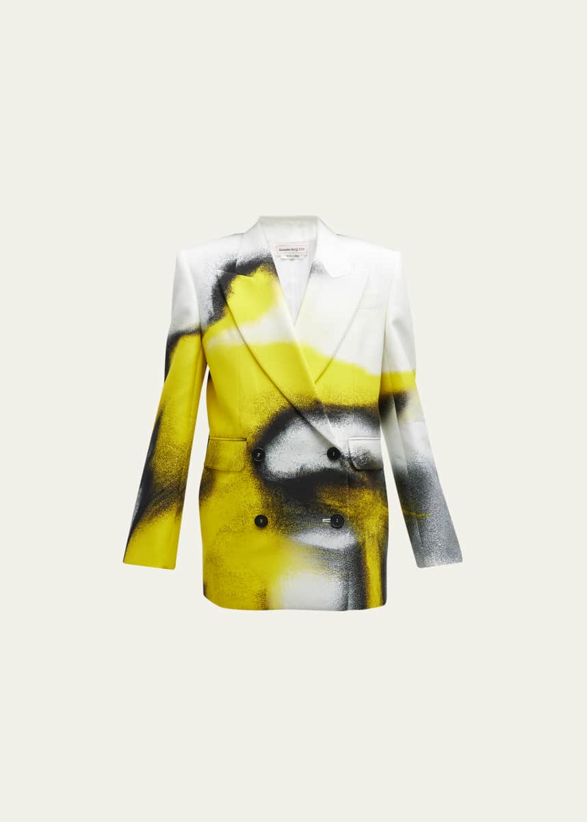 McQueen Printed Boxy Cady Jacket