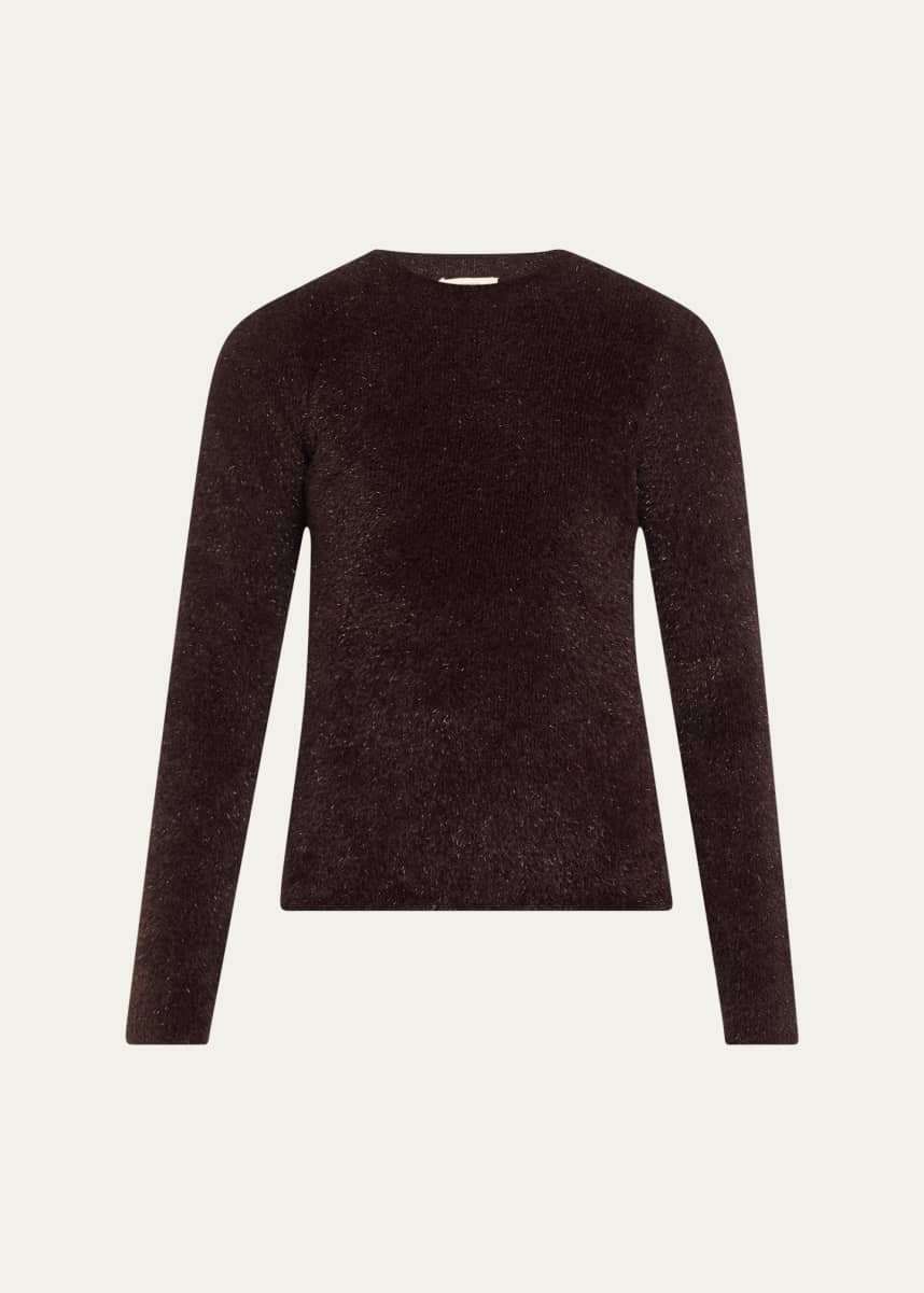 Vince Lurex Eyelash Knit Pullover Top