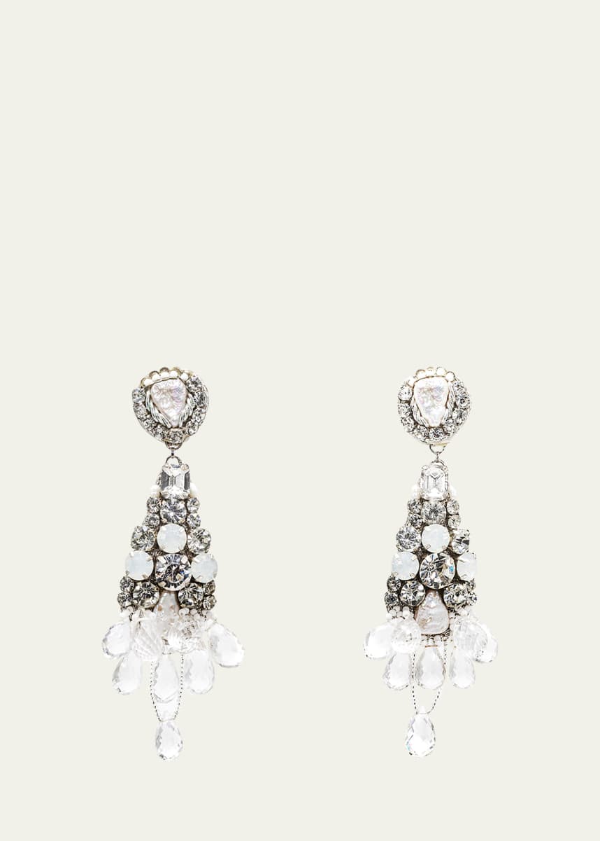 Ranjana Khan Iridescent Crystal Earrings