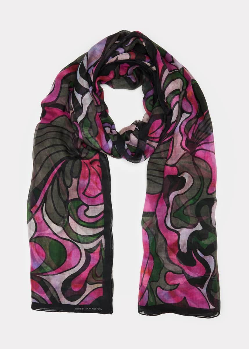 Dries Van Noten Men's Wool Scarf Multicolor