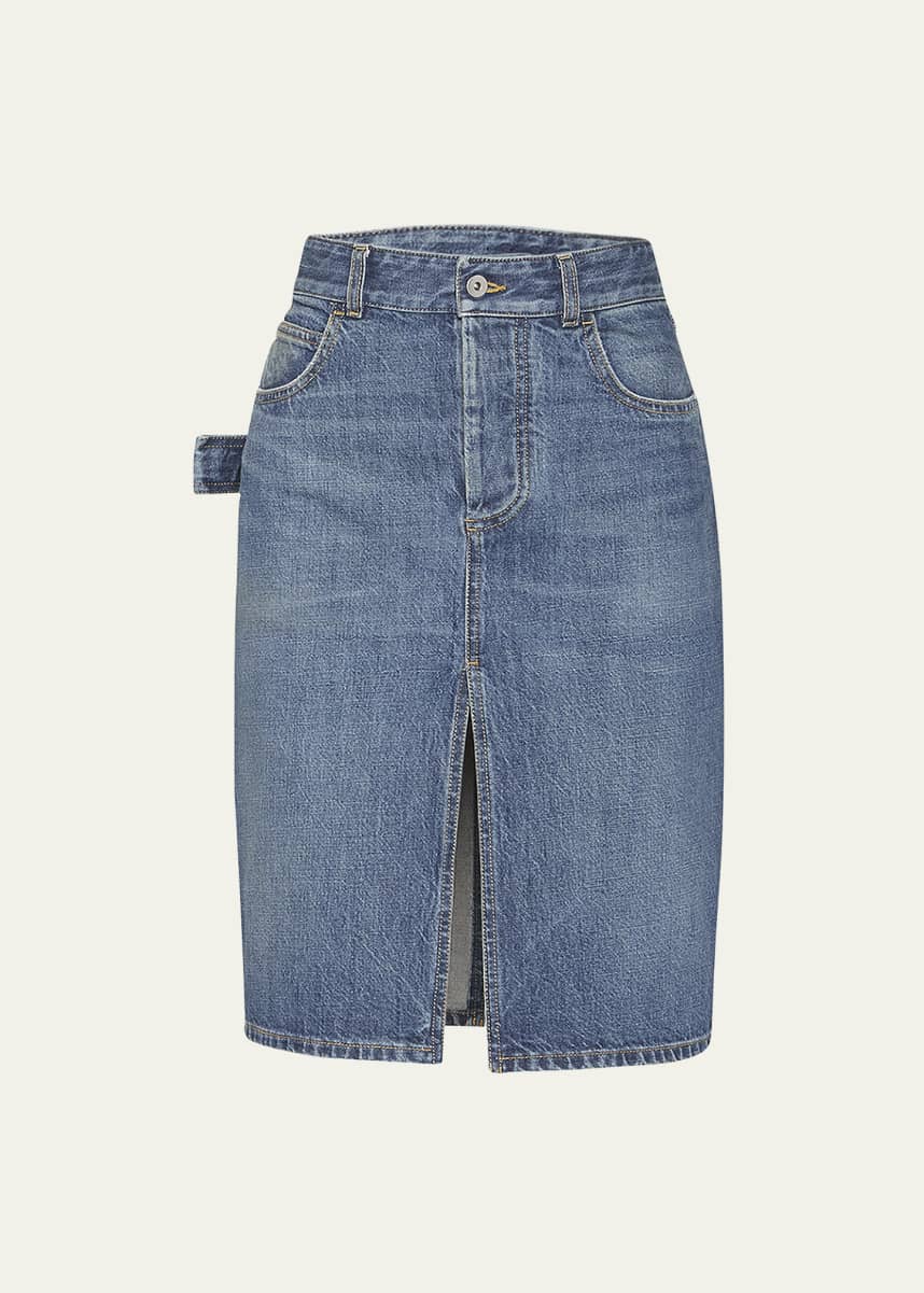 Bottega Veneta Denim Midi Skirt