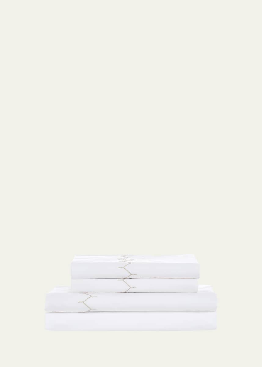 John Robshaw Stitched Sand 300 Thread Count King Sheet Set