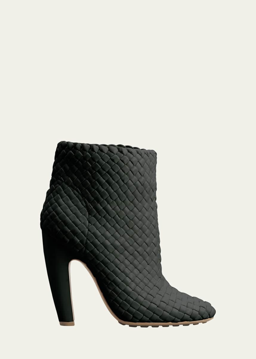 Bottega Veneta Lido Intrecciato Leather Ankle Booties