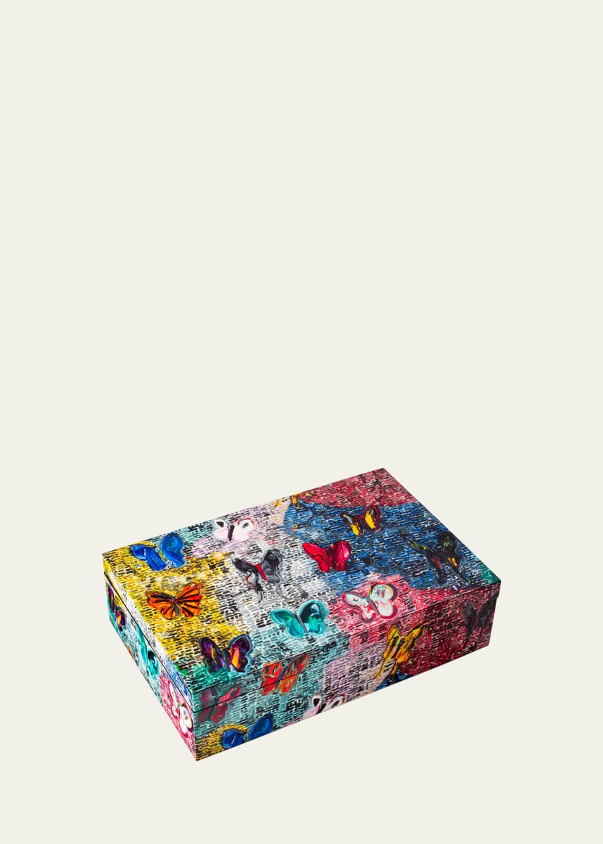 Hunt Slonem Butterflies & Guardians Lacquer Box