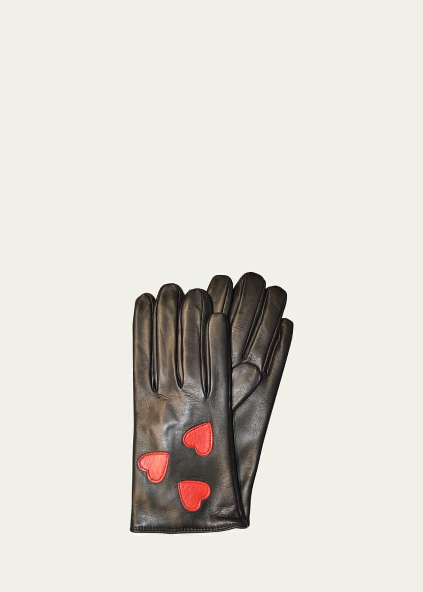 Guanti Giglio Fiorentino Heart Cashmere-Leather Gloves