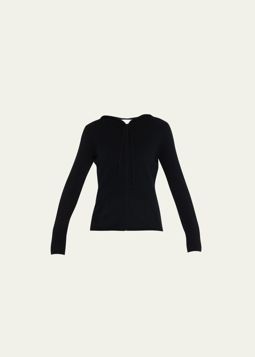 Arlotta Cashmere Cashmere Racer Stripe Zip-Front Hoodie