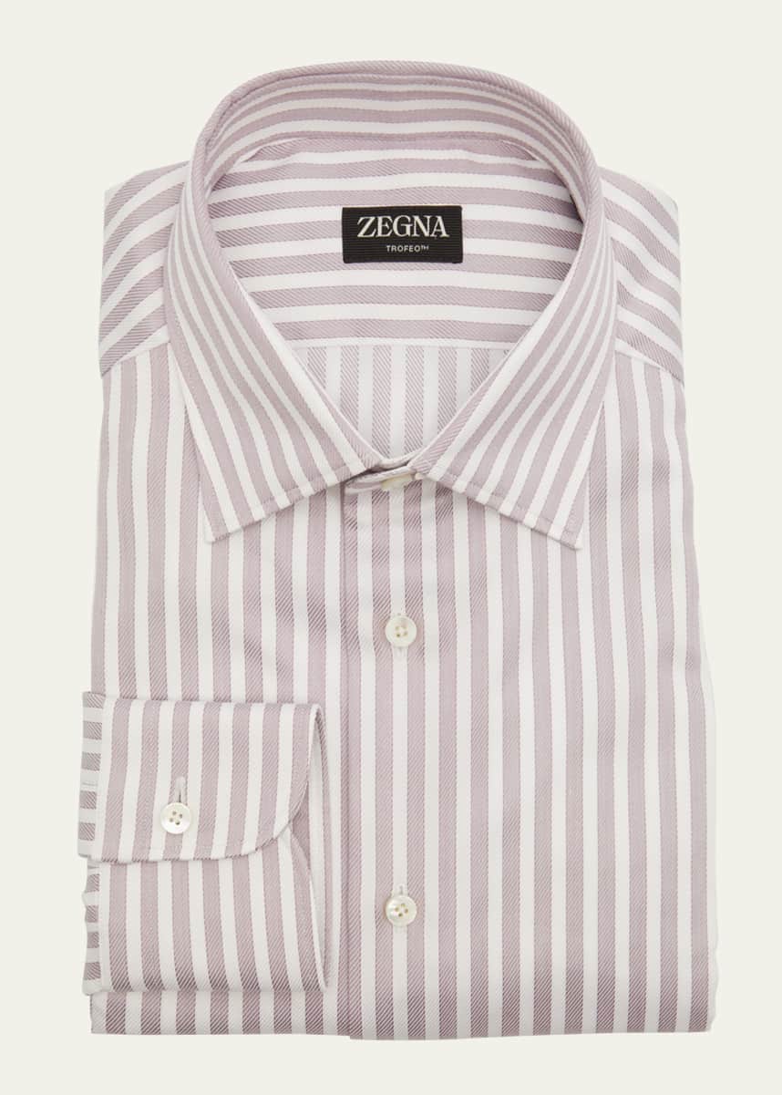 ZEGNA Men's Trofeo™ Cotton Stripe Dress Shirt