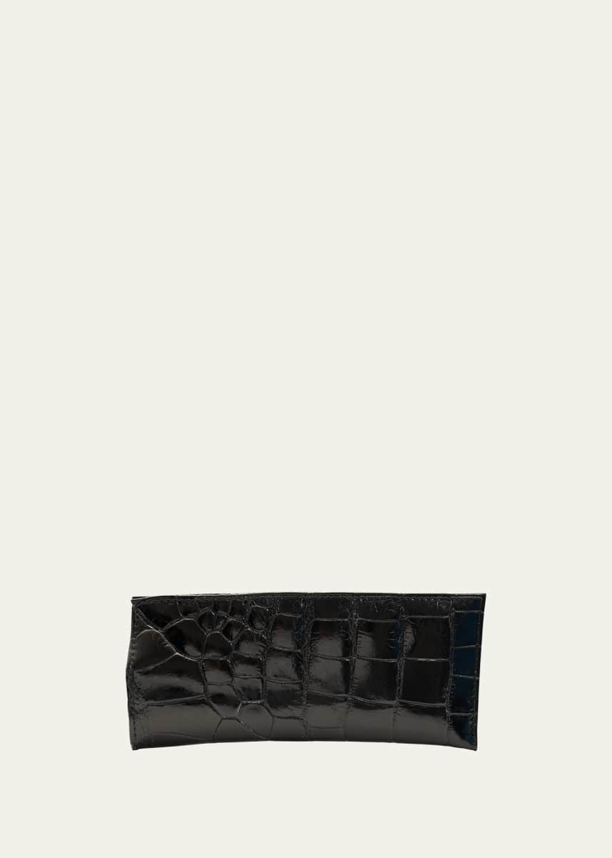 Abas Men's Glazed Alligator Leather Eyewear Case