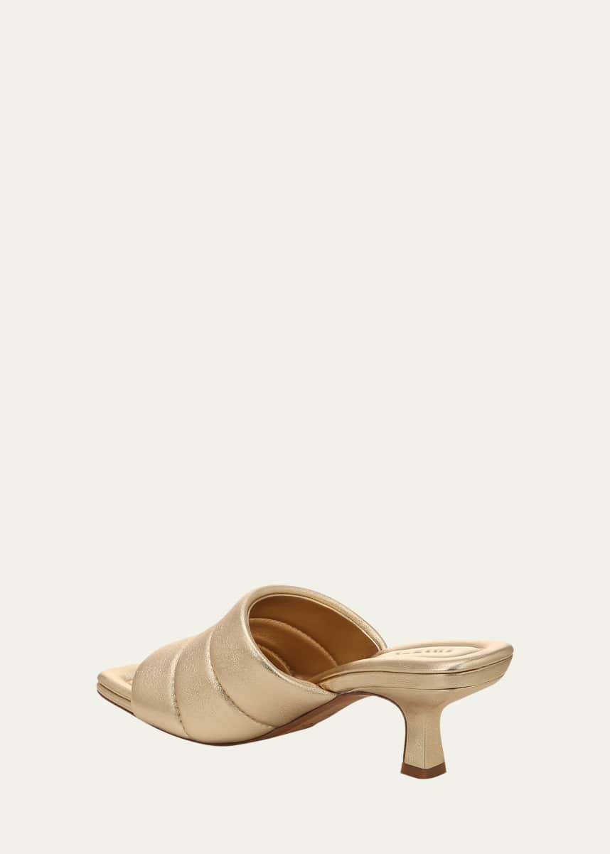 Vince Ceil Grid Metallic Mule Sandals