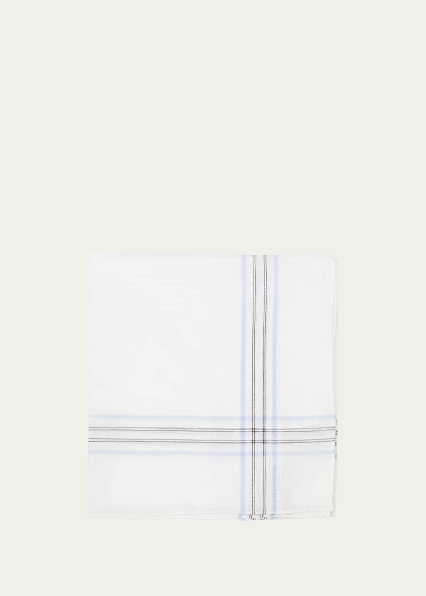 Simonnot Godard Men's Plaid Stripe Handkerchief
