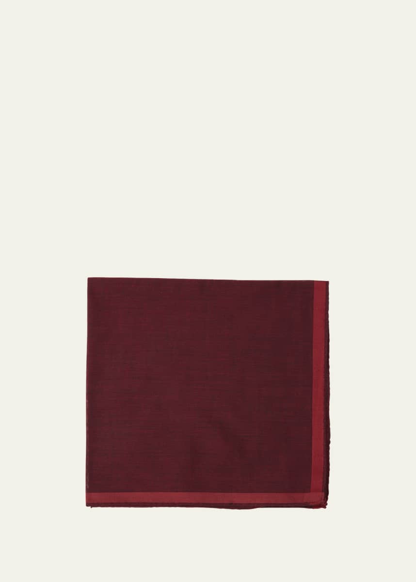 Simonnot Godard Men's Solid Stripe Handerchief