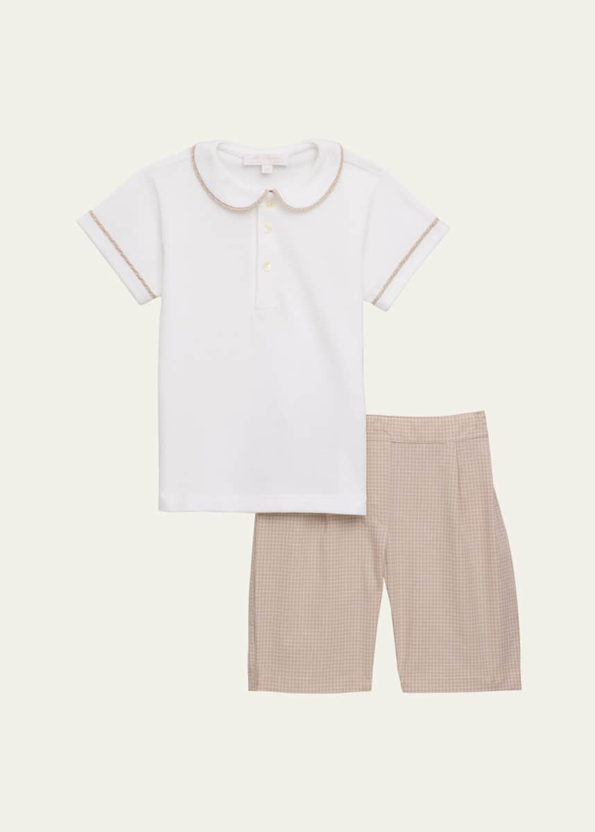 Mariella Ferrari double-breasted linen short set (set of two) - Neutrals