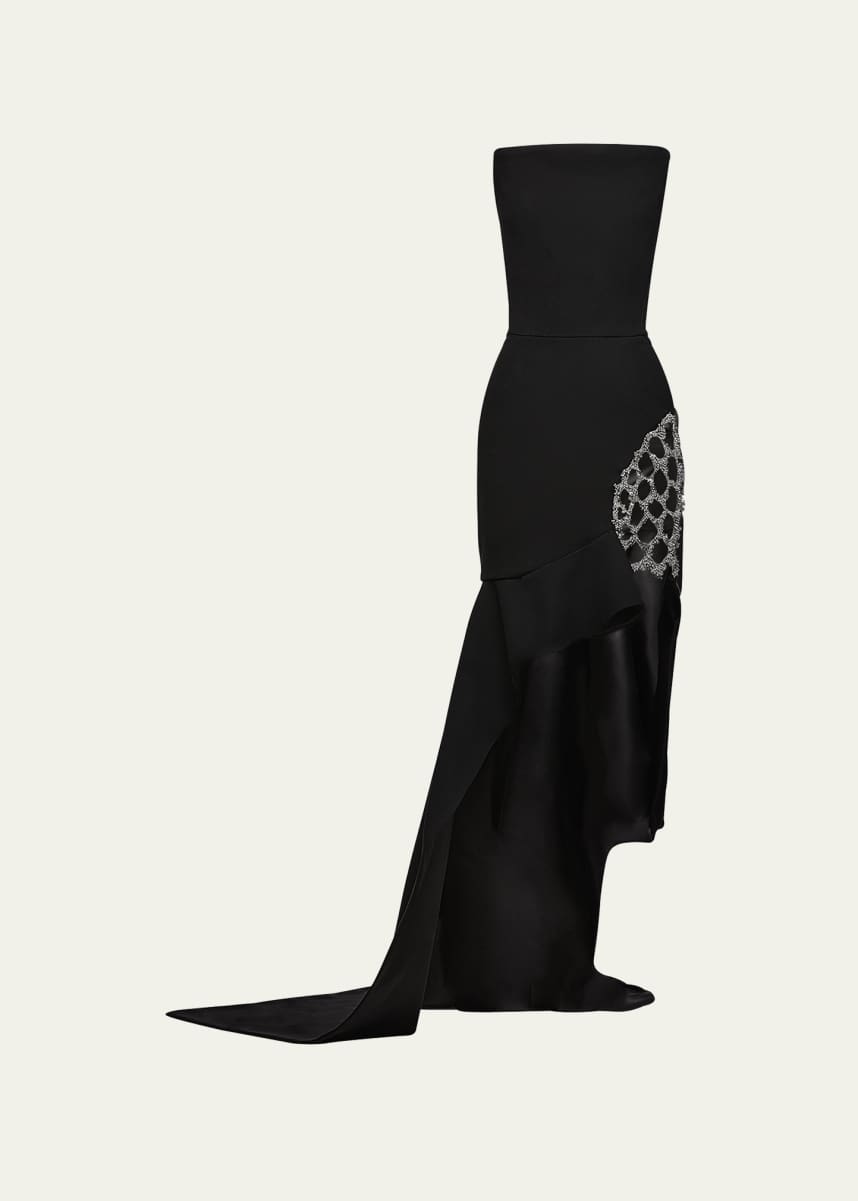 Maticevski Methodology High-Low Gown w/ Beaded Embellishments
