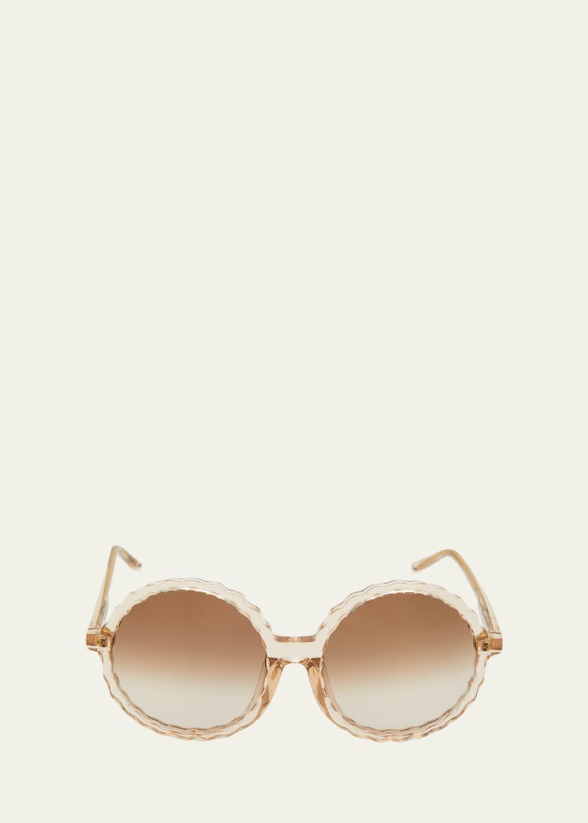 Linda Farrow Nova Round Acetate & Nylon Sunglasses