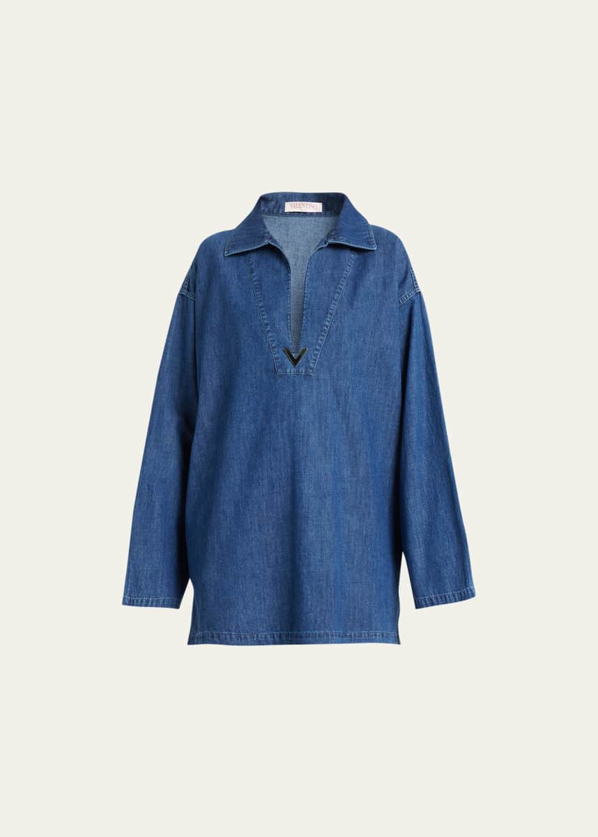 Valentino Garavani Denim Tunic Mini Dress