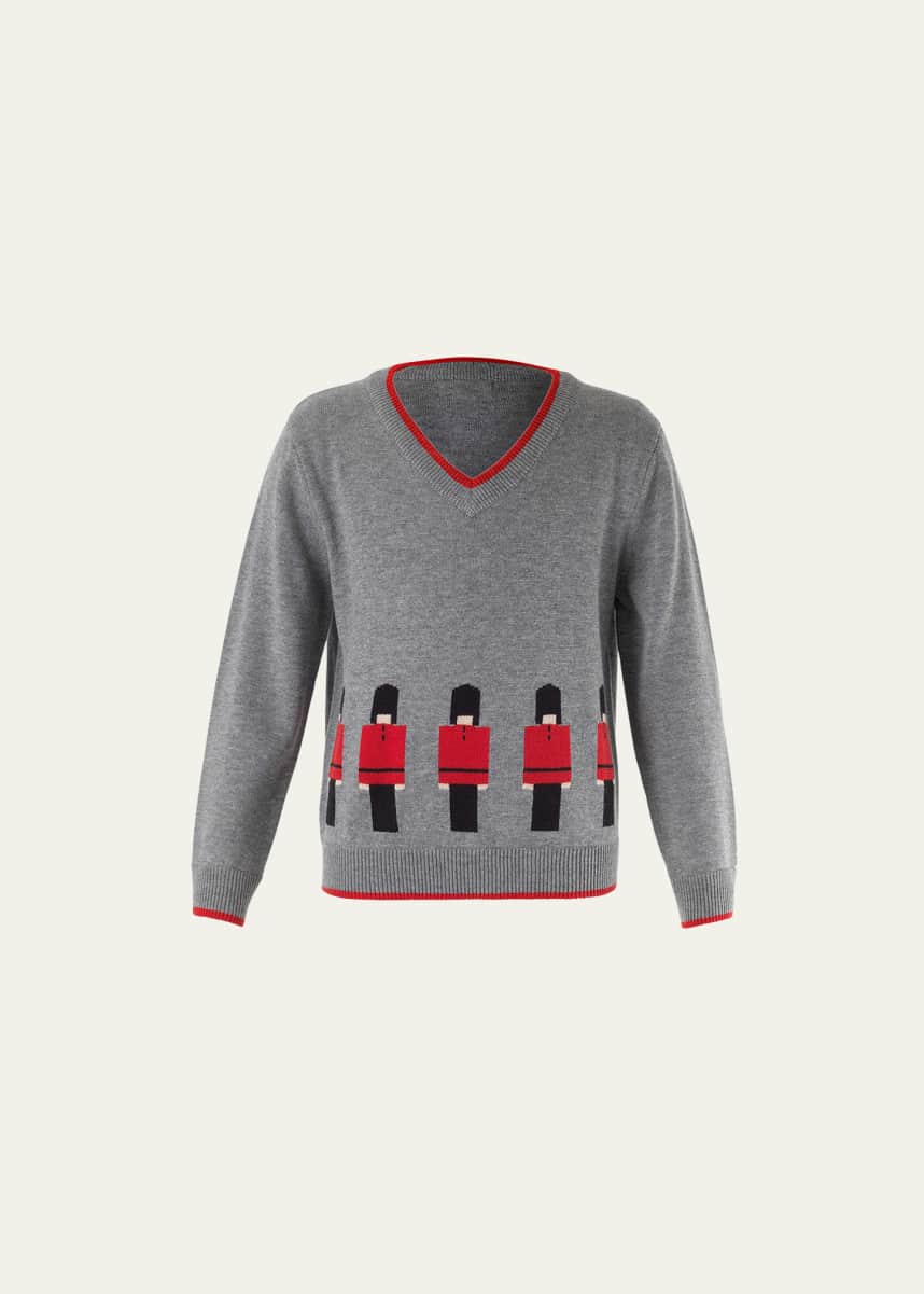 Rachel Riley Boy's Royal Guards Intarsia Sweater, Size 2-10