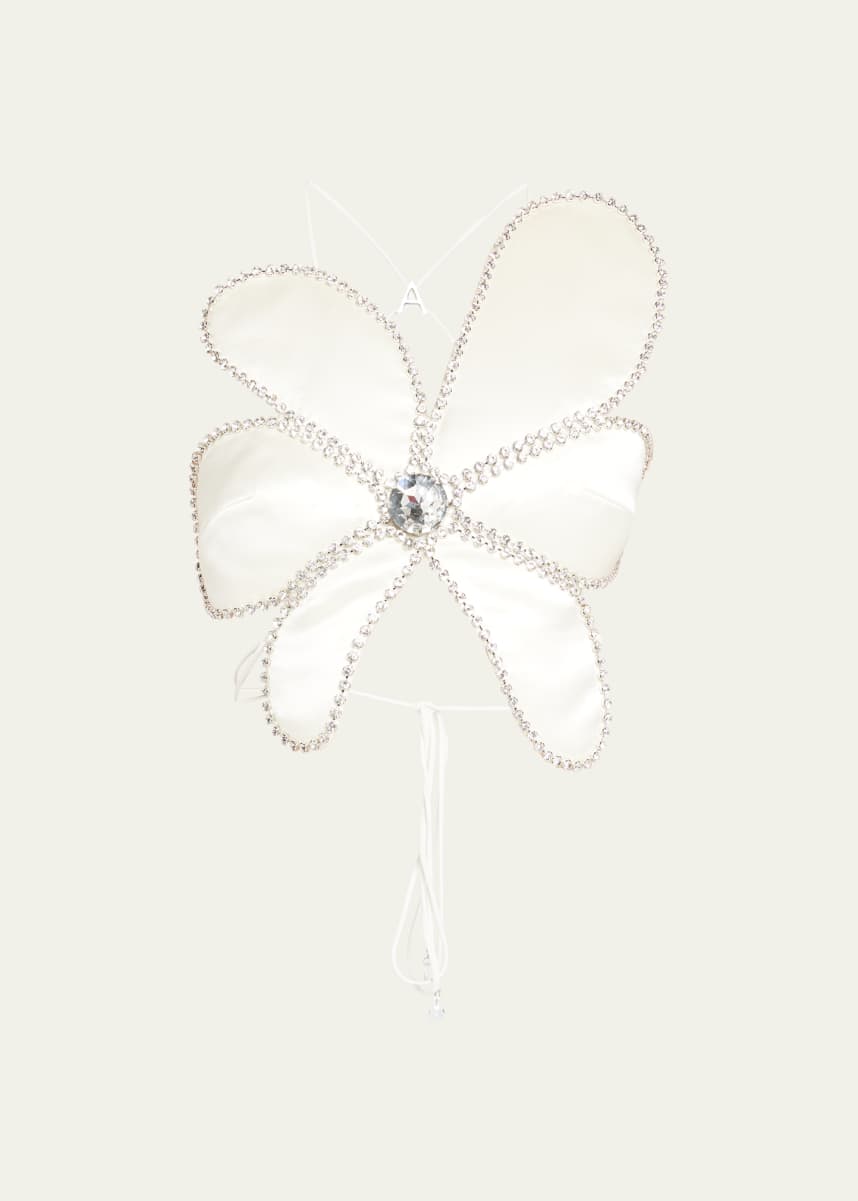 AREA Mussel Flower Top with Crystal Embellishment