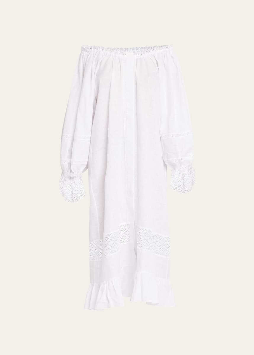 Sleeper Opera Off-Shoulder Linen Dress