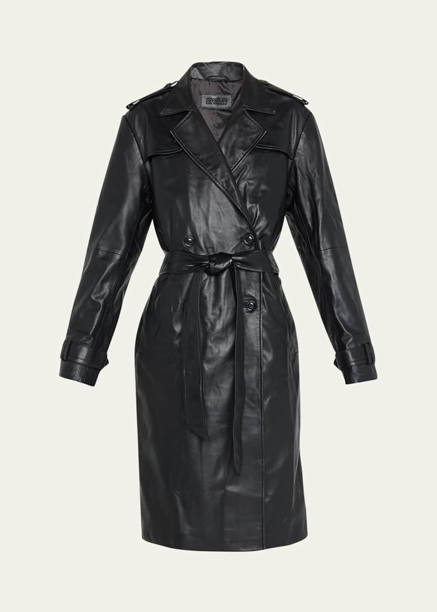 Designer leather trench coat shop
