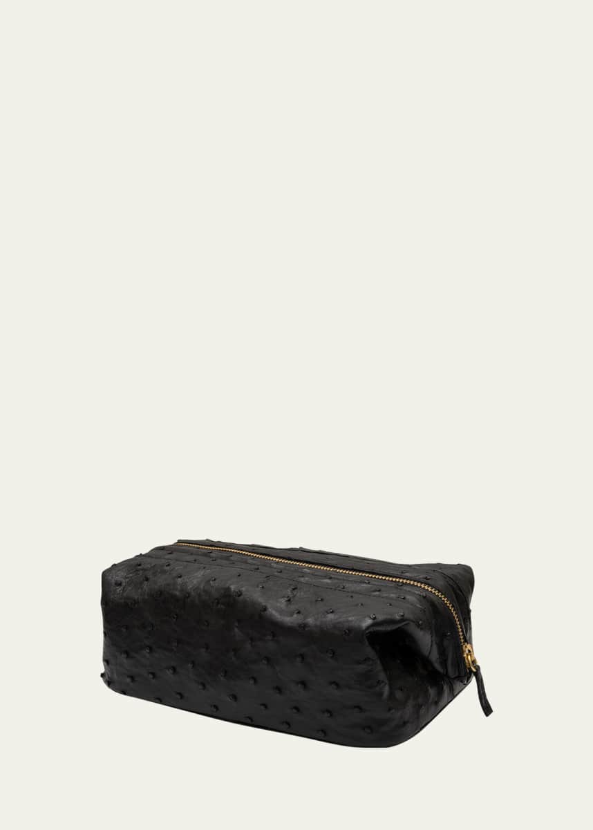 Abas Men's Ostrich Weekender Toiletry Kit
