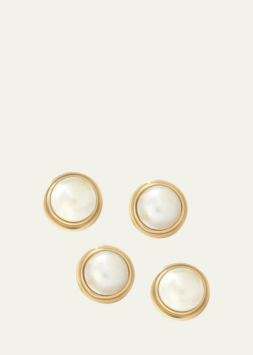 Jan Leslie Men's 18K Gold Mabe Pearl Shirt Studs