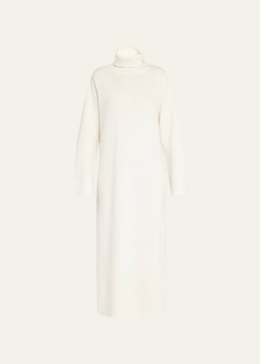 Pour Les Femmes Turtleneck Cashmere Maxi Dress