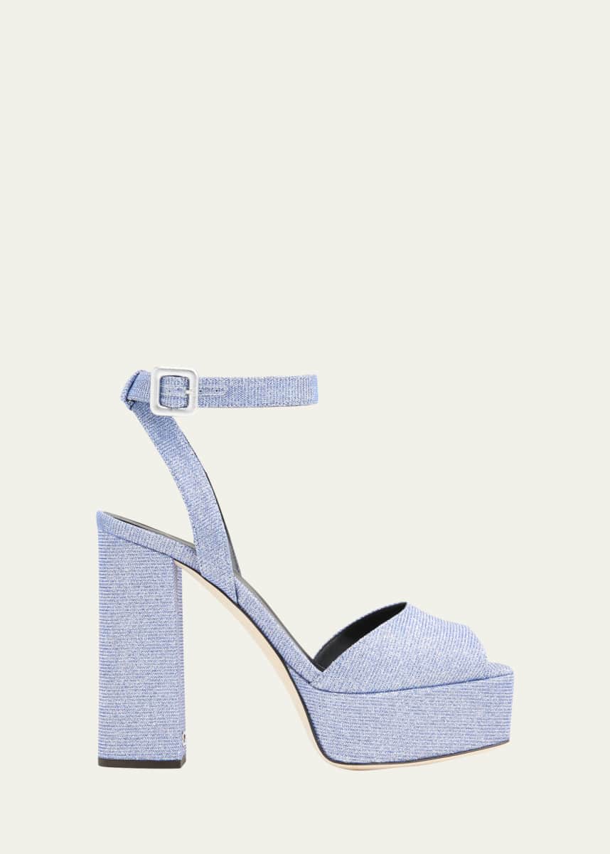 Giuseppe Zanotti Sparkle Ankle-Strap Platform Sandals