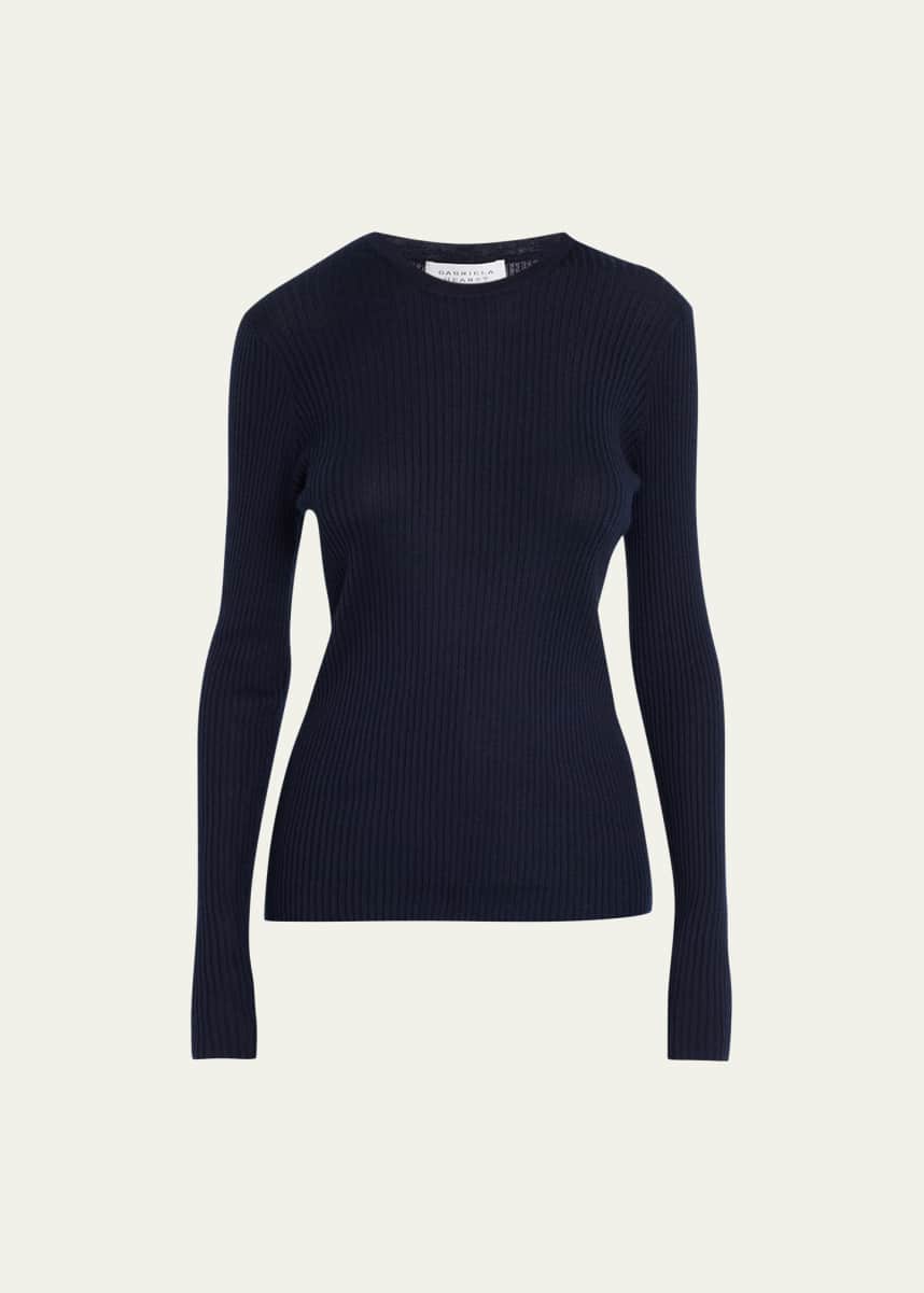 Gabriela Hearst Browning Cashmere Ribbed Top