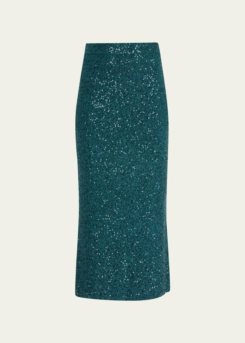 LAPOINTE Cashmere Sequin Midi Skirt