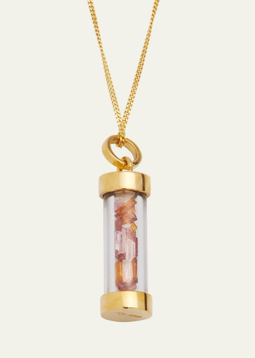 Aliita Bottle Necklace with Pink Tourmaline, Citrine and Morganite Mini-Baguette Sprinkles