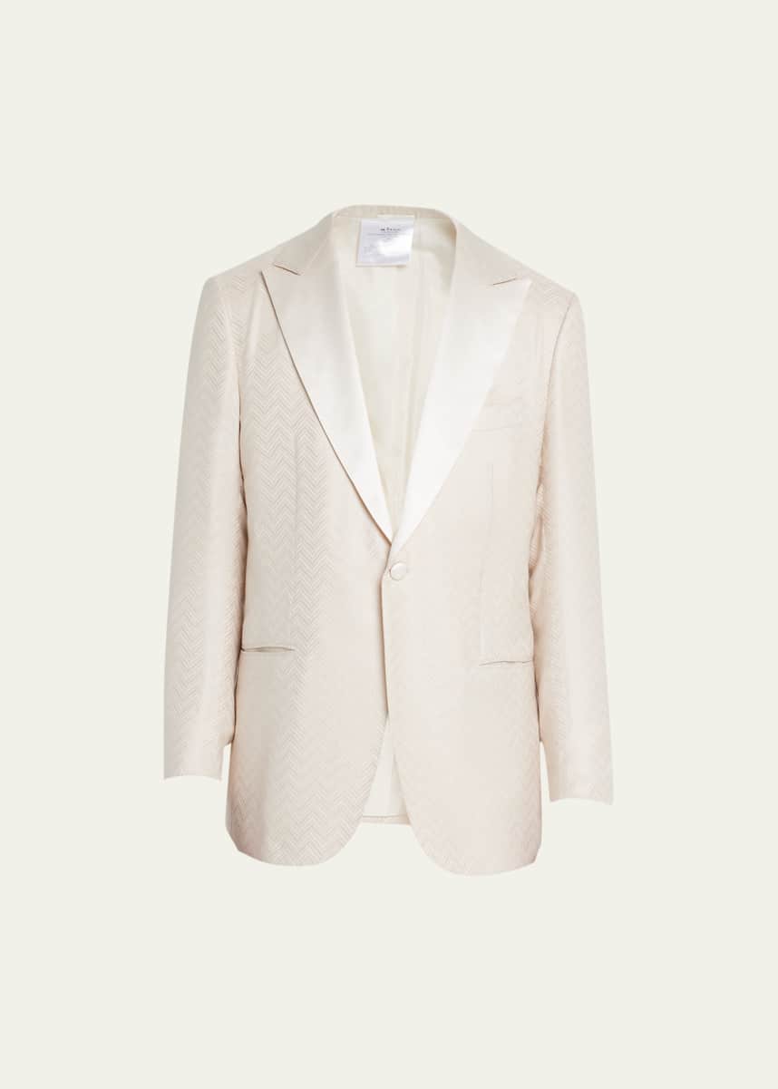 Kiton Men's Herringbone Jacquard Dinner Jacket