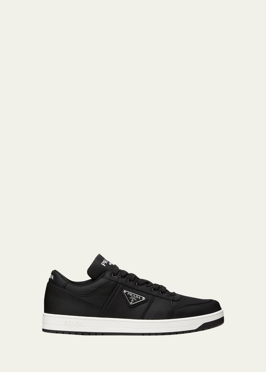 Prada Men's Re-Nylon Triangle Logo Low-Top Sneakers