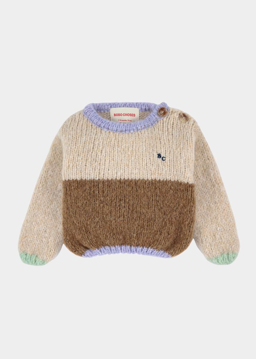 Bobo Choses Boy's Colorblock Wool Sweatshirt, Size 3M-36M