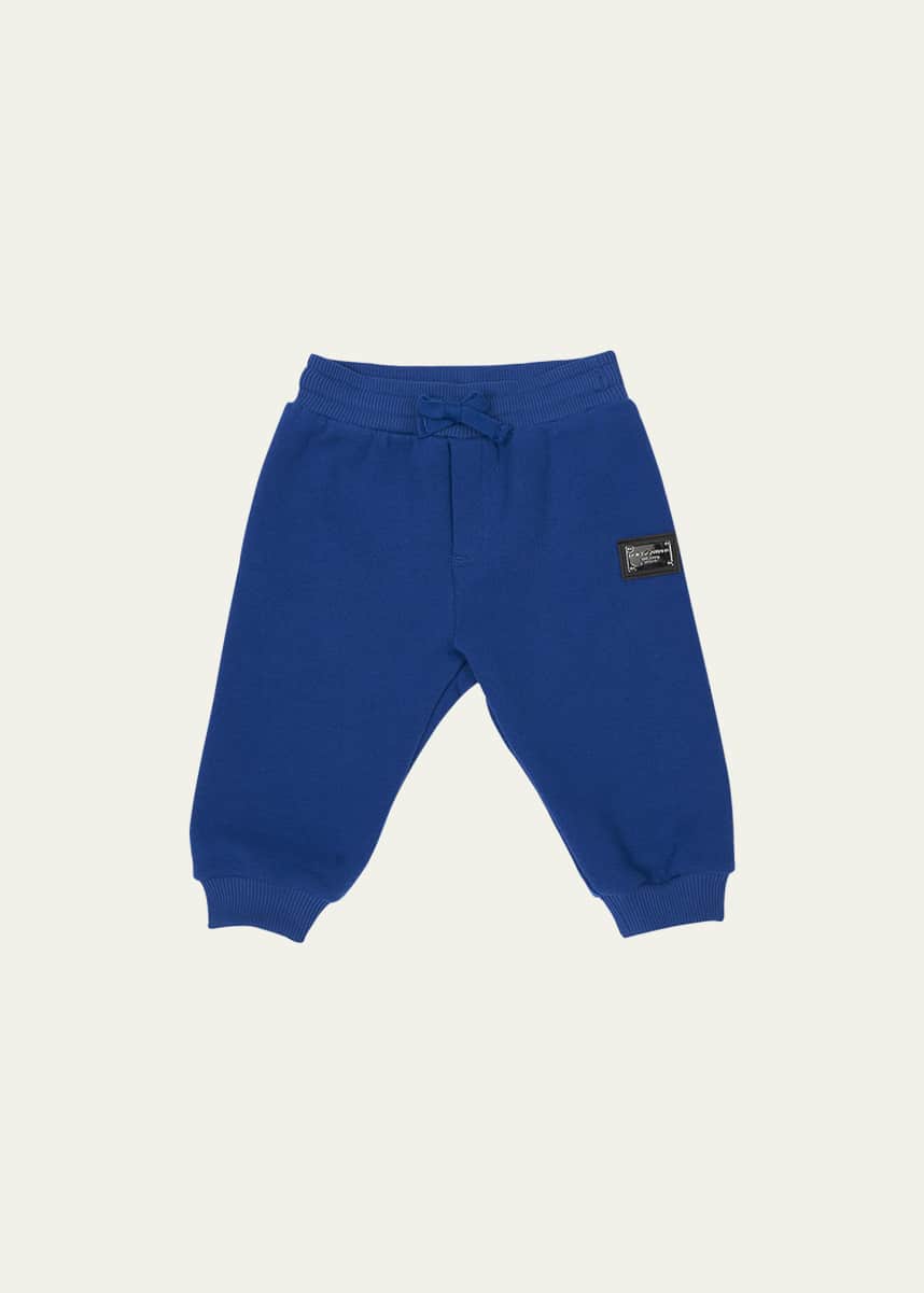 Dolce&Gabbana Boy's Logo Plaque Sweat Pants, Size 12M-30M