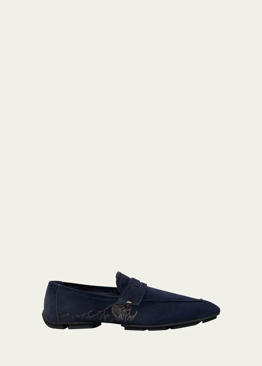 Berluti Men's Lorenzo Suede Driving Shoes