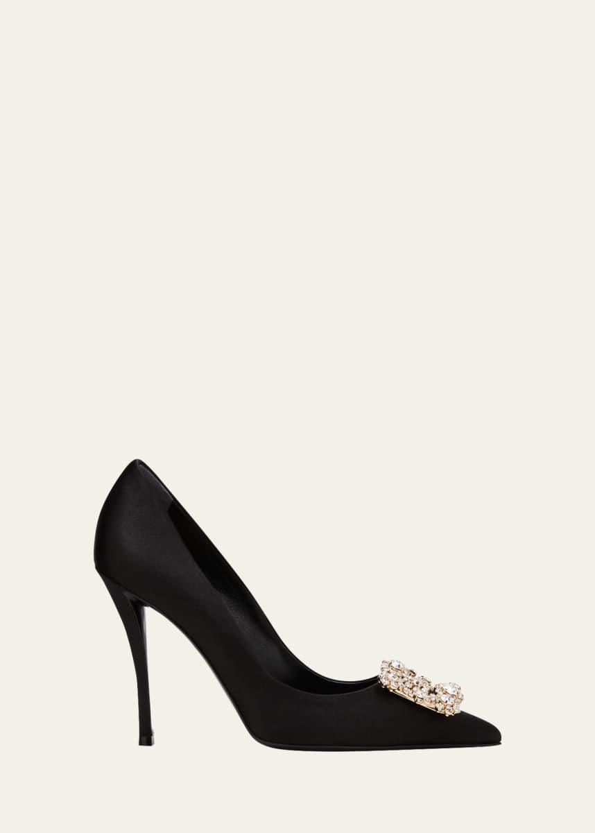 Roger Vivier Raso Crystal Buckle Pumps