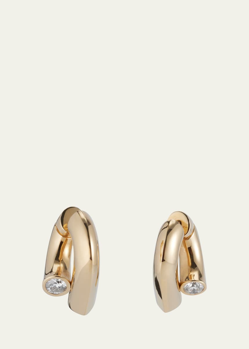 TABAYER 18k Fairmined Yellow Gold Oera Hoop Earrings with Diamond