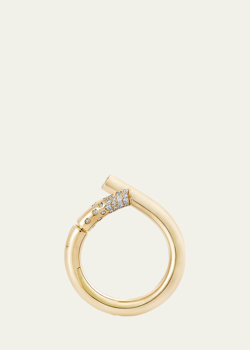 TABAYER 18k Fairmined Yellow Gold Oera Ring with Diamonds, Size 53