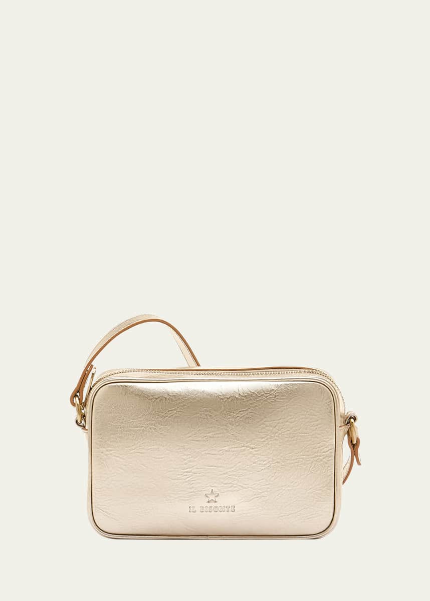 Il Bisonte Oliveta Metallic Vacchetta Leather Crossbody Bag
