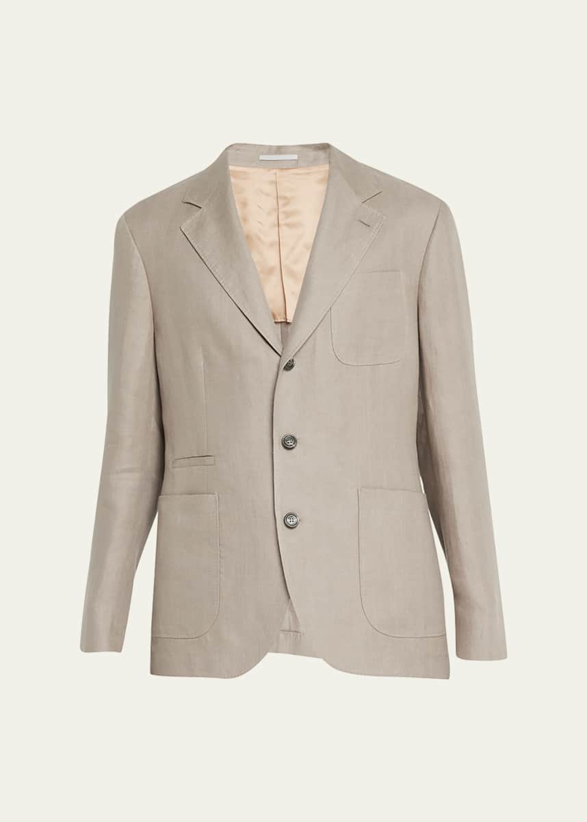 Brunello Cucinelli Men's Chevron Linen Sport Coat