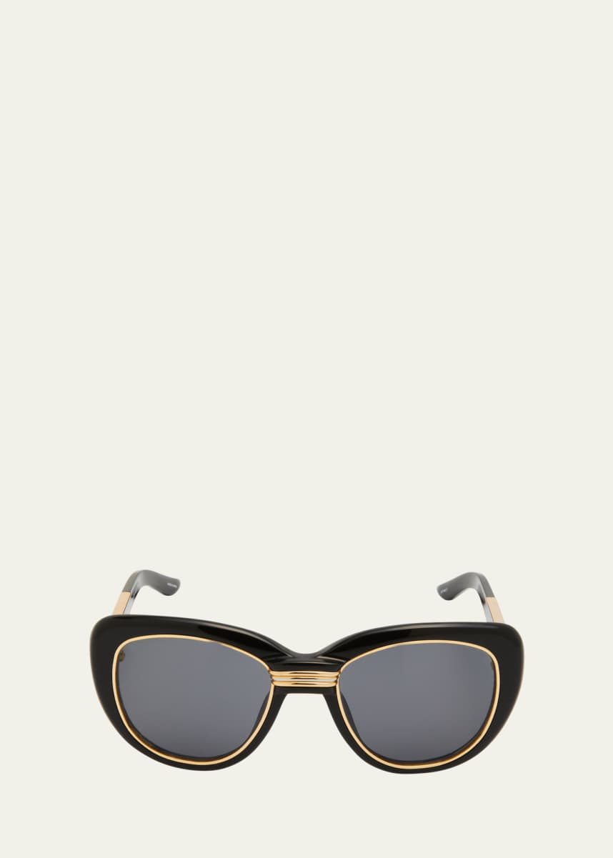 CASABLANCA Golden Rim Acetate & Nylon Cat-Eye Sunglasses